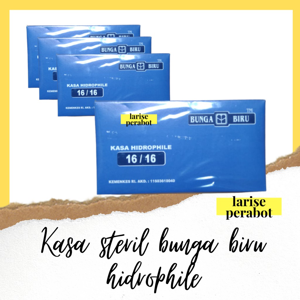 Kasa steril bunga biru hidrophile