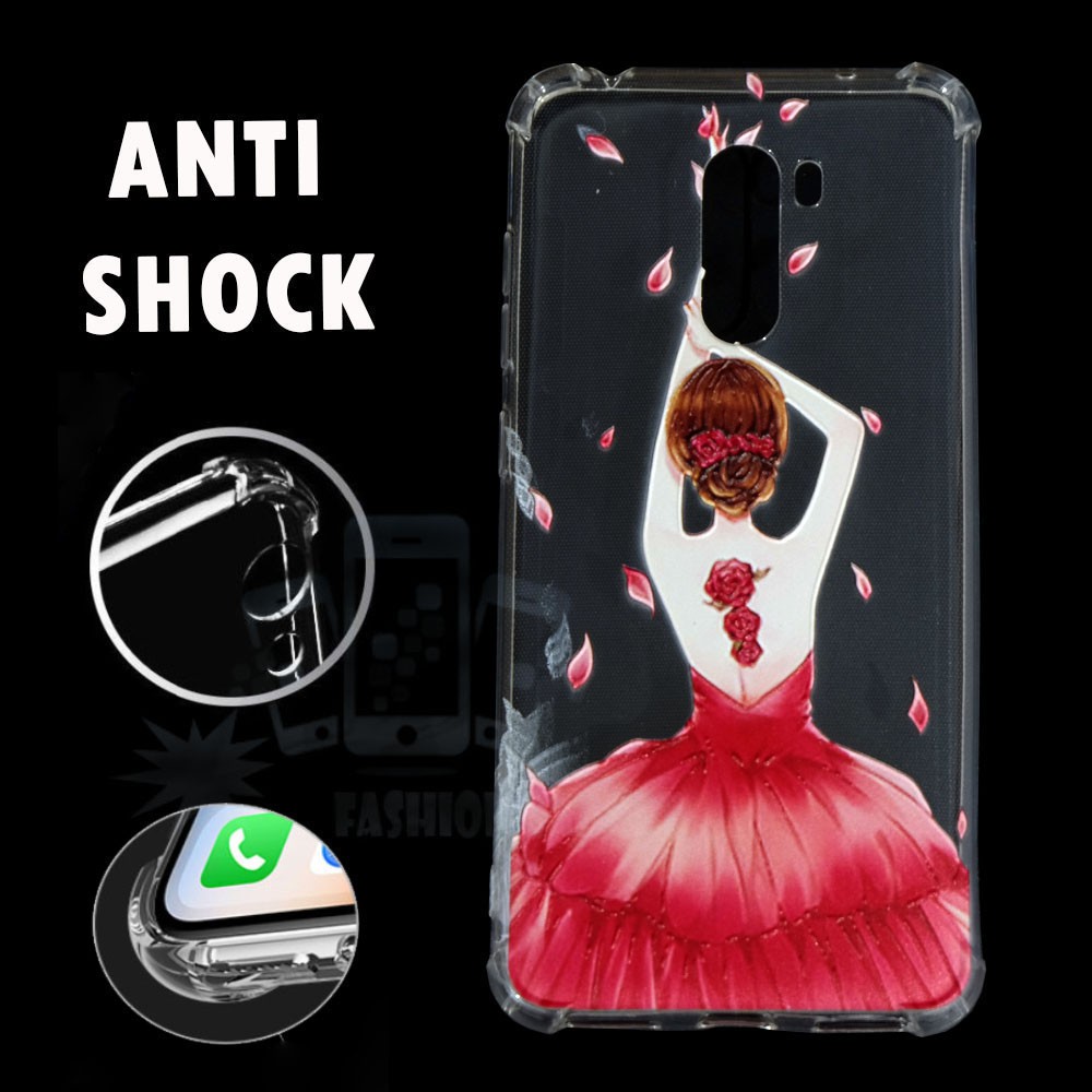 ANTI CRACK Xiaomi Pocophone F1 Case Anti Shock Poco F1 Casing Anti Crack Softcase Motif Silikon Poco