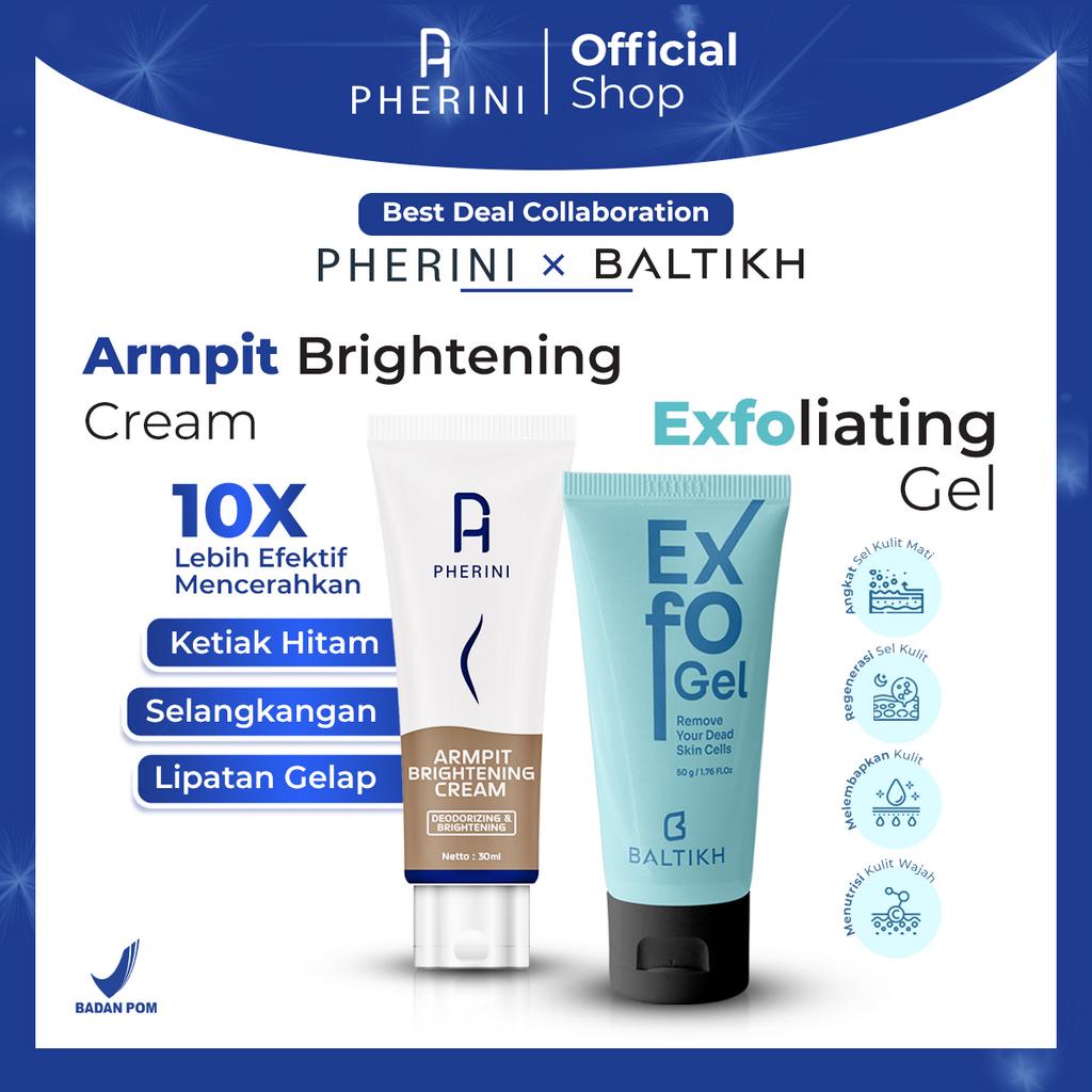 PHERINI Underarm Armpit Brightening Cream 30ml + Dell Acne Gel Acne Spot Treatment Totol Jerawat 15ml