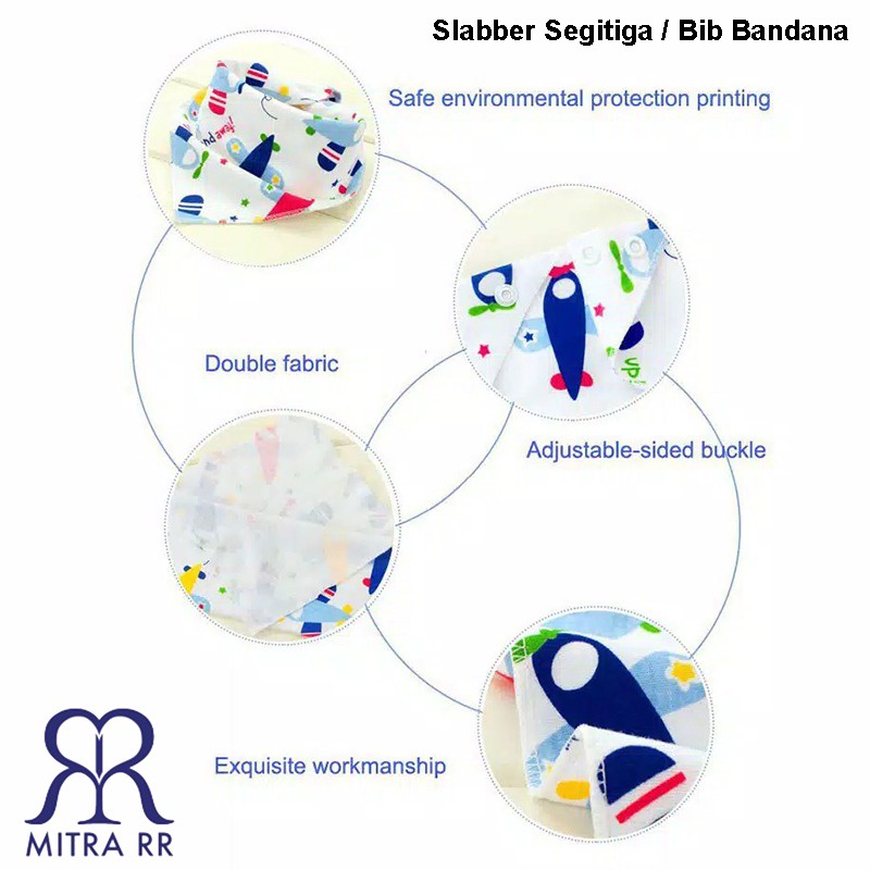 Celemek Bayi Segitiga / Slabber Segitiga / Bib Bandana Bayi Tadah Liur