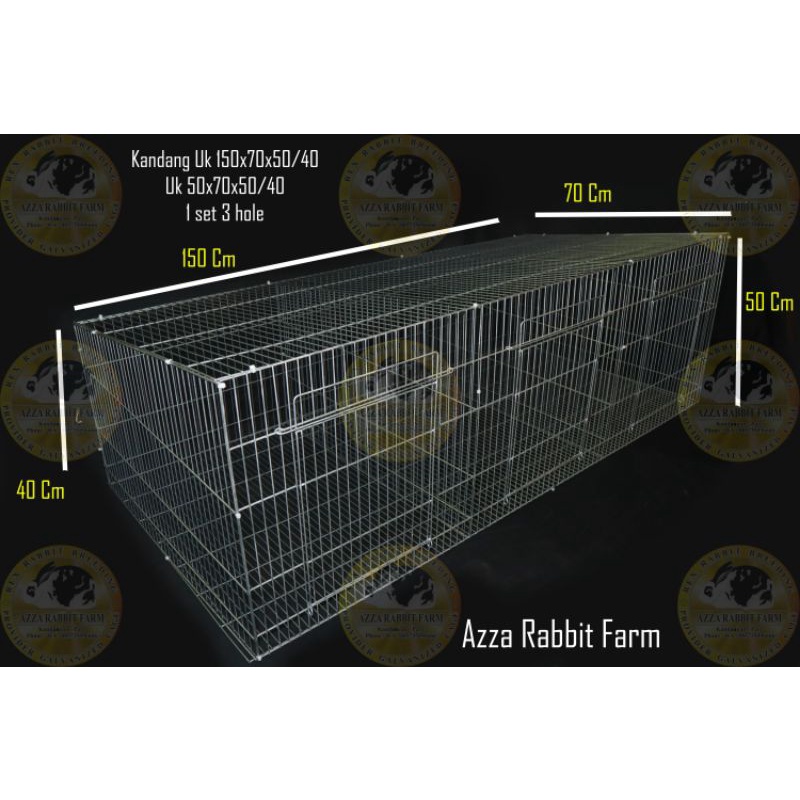 Kandang galvanis kelinci atap miring