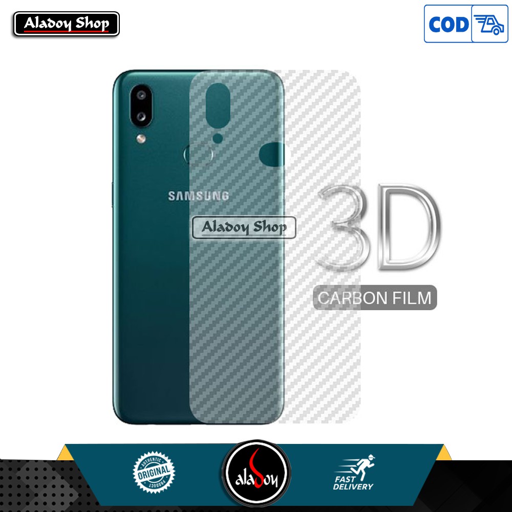 Garskin Carbon Samsung A10S Premium Back Screen Protector Pelindung Belakang HP