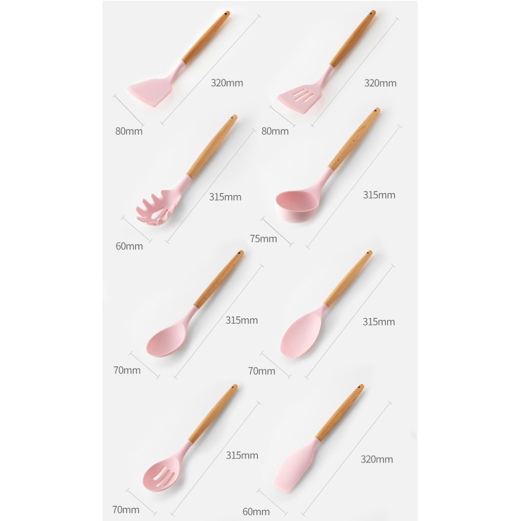 Sillicone Utensil Set / Peralatan Masak Goreng Tumis Rebus Panggang Sutil Spatula Silikon