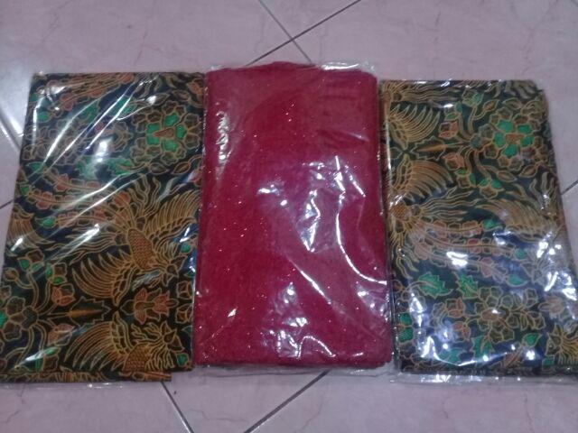 Batik Sogan Pekalongan Halus Mix Brokat Renda Rangrang Ori