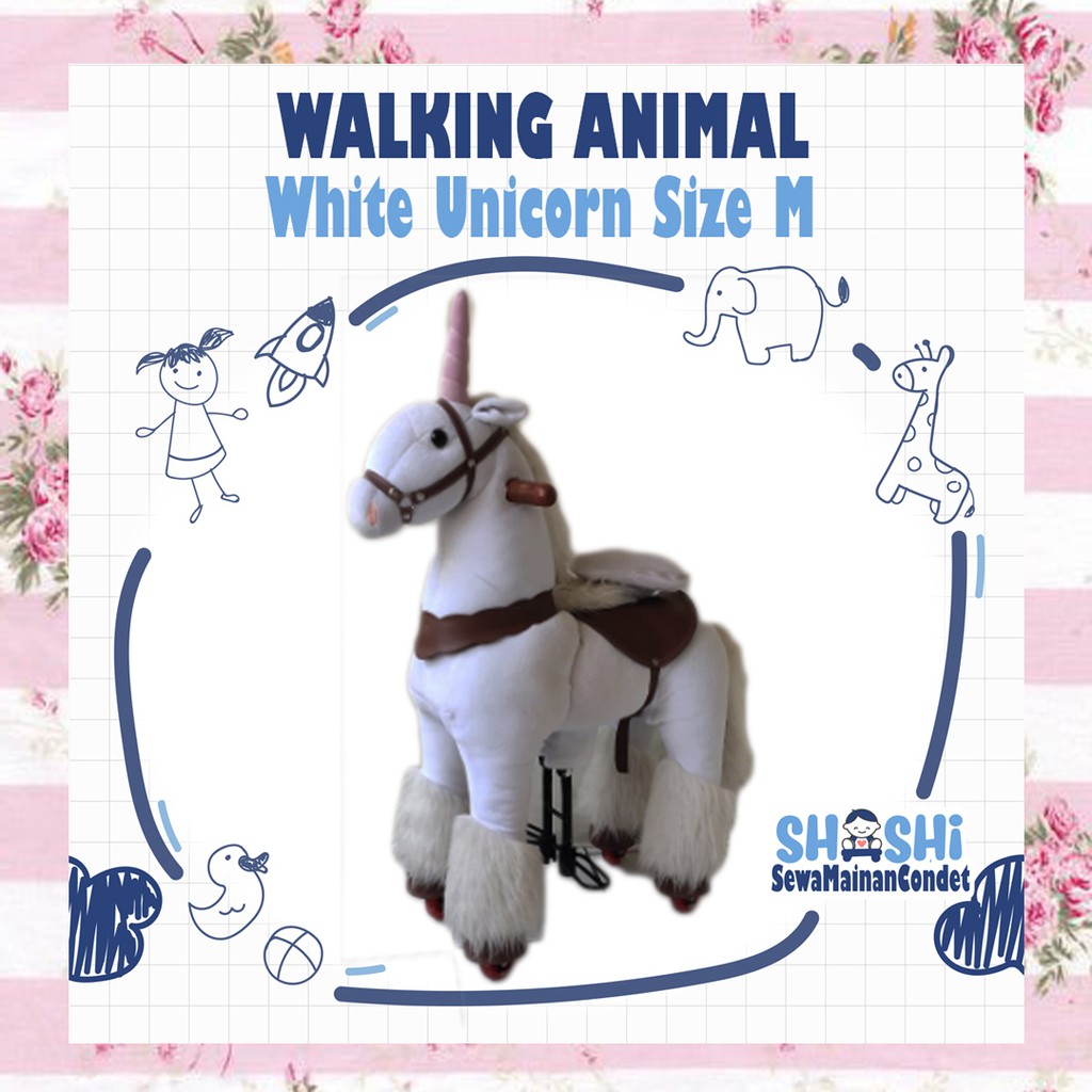 Sewa  Walking Animal White Unicorn Size M