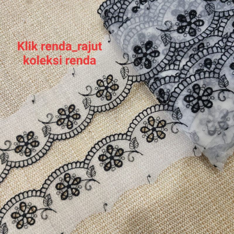 Renda tile, renda tulle, renda bordir (per roll 15yard)