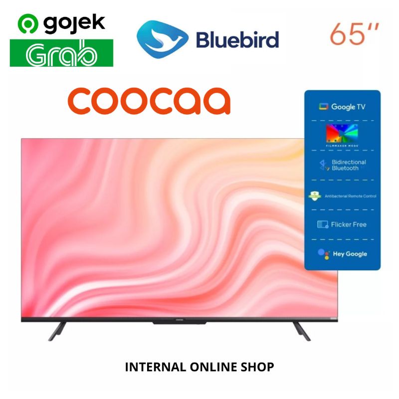 COOCAA 65Y72 Smart TV 65 Inch Google TV 4K Digital TV Garansi Resmi