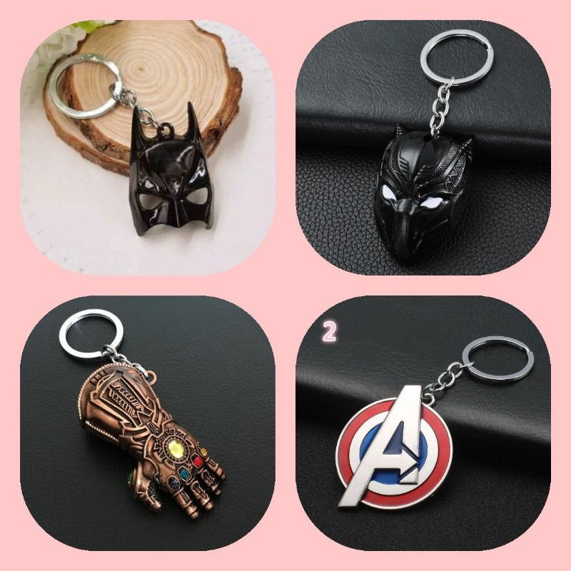 New Marvel The Avengers Character Black Panther Mask Metal Keyring Keychain 