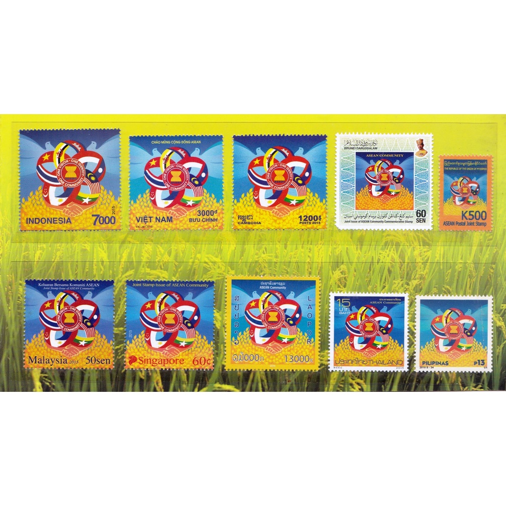 Perangko Indonesia 2015 ASEAN Joint Issue Set MNH