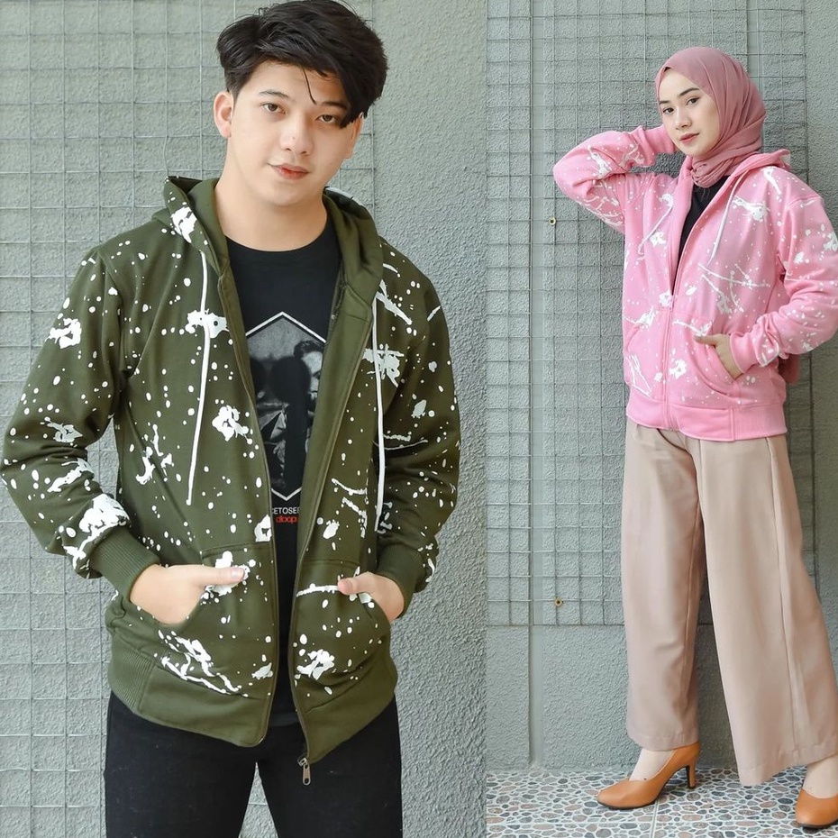 Jaket Zipper Terbaru Blotches Zipper Bahan Pleece Terbaru