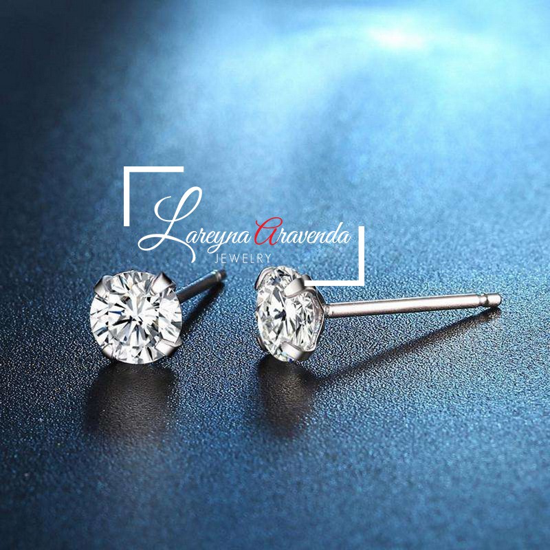 Anting Wanita Titanium Asli Crystal Kristal Zircon AAA ET005