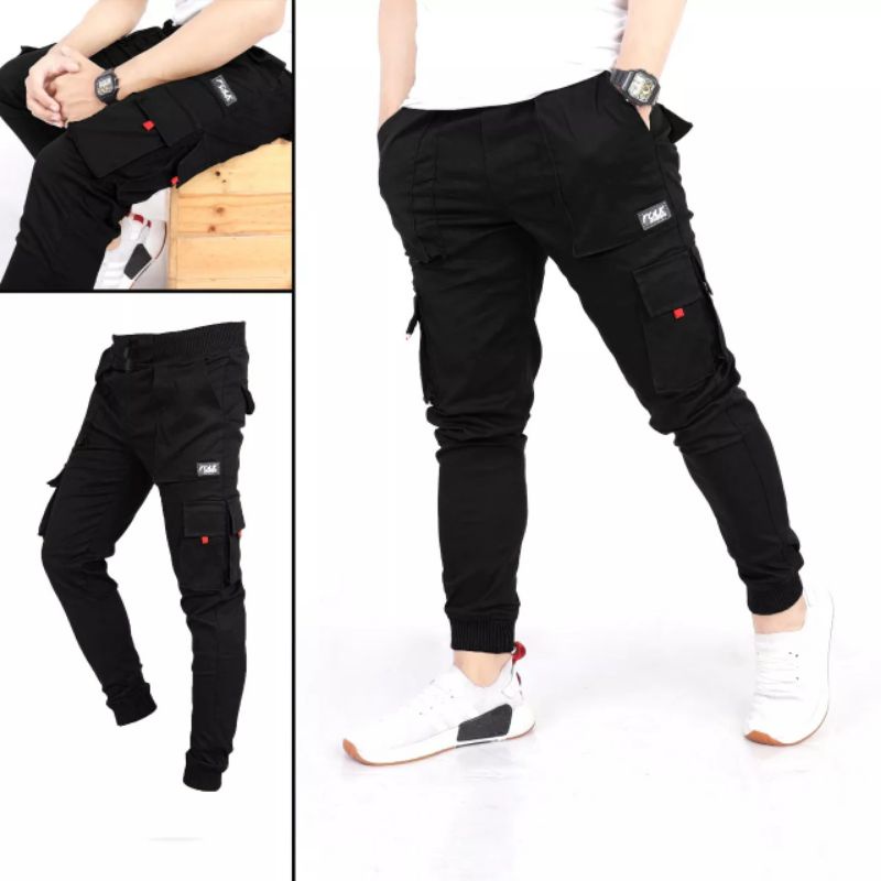 Celana Jogger celana Panjang pria celana cargo joger twill bikers