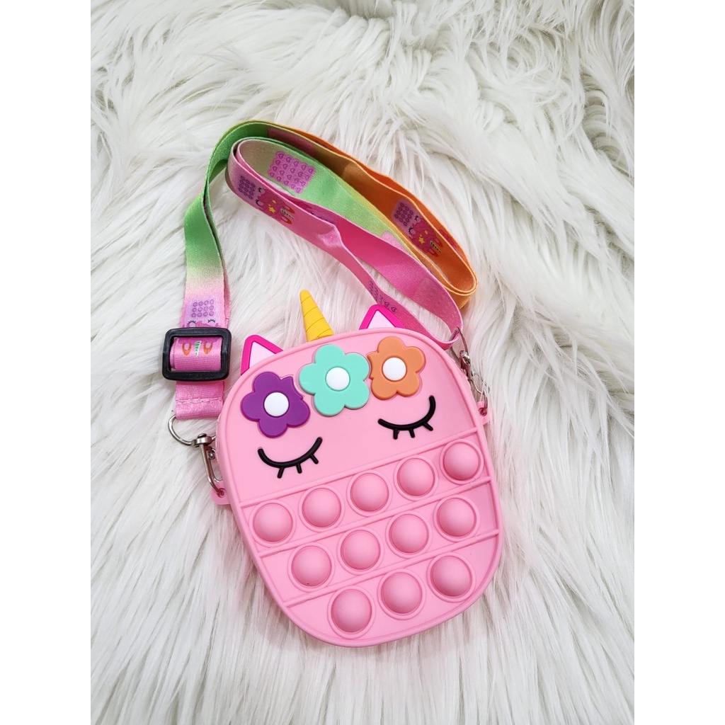 MV_Marvelouz MV804545 Tas SELEMPANG Pop it Unicorn Anak Lucu Wanita Terbaru 1kg bisa 12 tas supplier tas import EL 4545