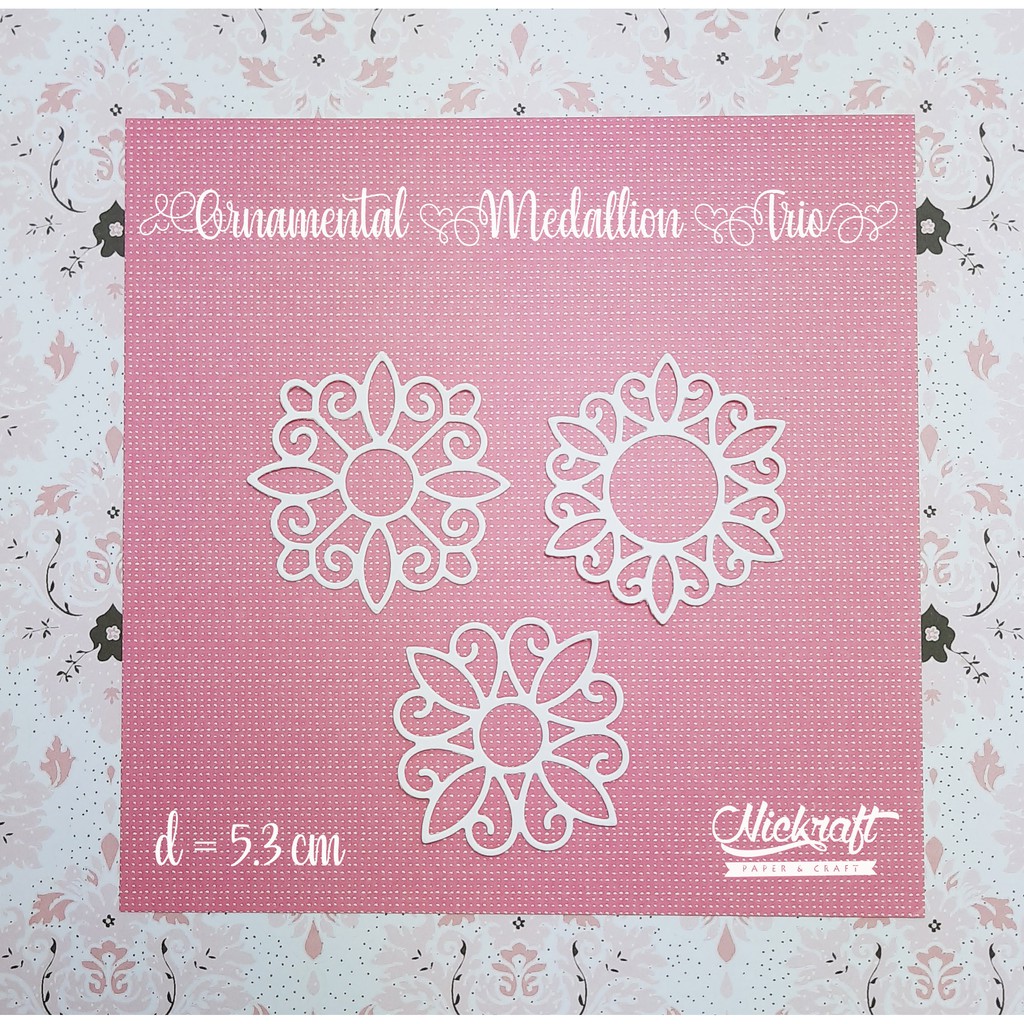 

ORNAMENTAL MEDALLION TRIO - BAHAN SCRAPBOOK DOILY KECIL
