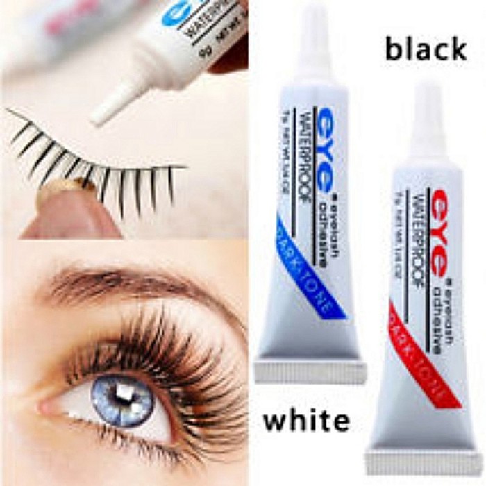 (BIRU) Lem Bulu Mata Palsu EYE Waterproof tahan lama warna PUTIH- 1 Pcs