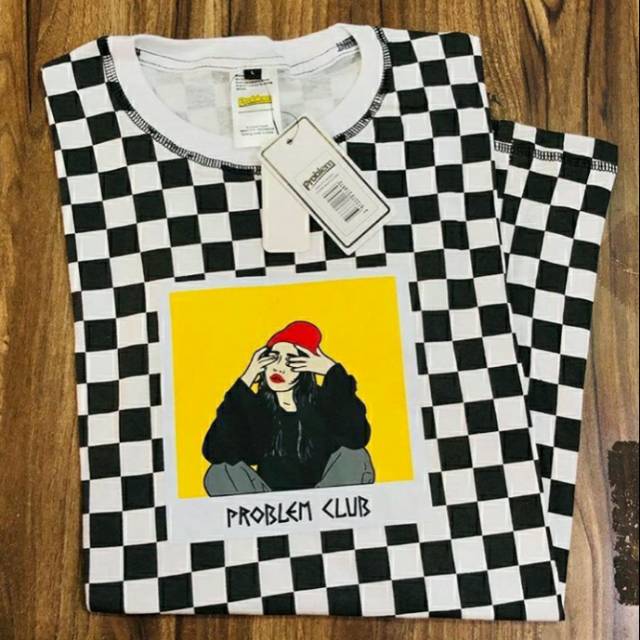 KAOS DISTRO PROBLEM CLUB MOTIF CATUR SABLON PLASTISOL PRODUK TERLARIS