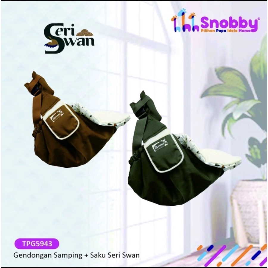 Snobby Gendongan Bayi Samping + Saku Print Swan Series JB