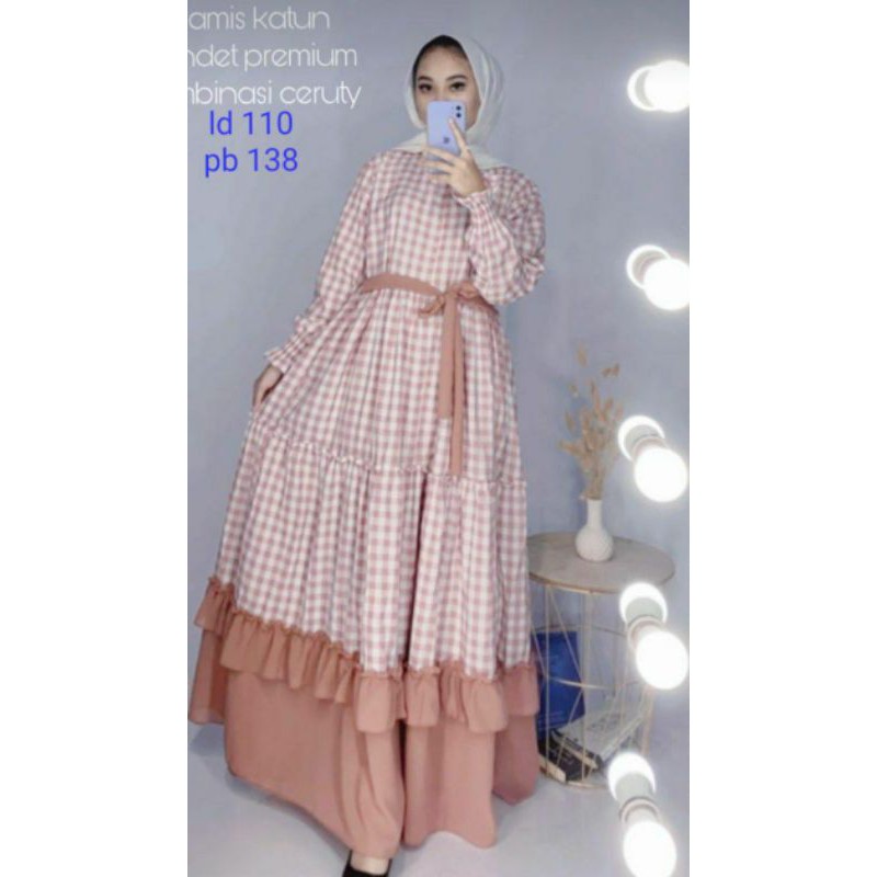 Gamis Lilac Balon Gamis Muslim Rayon Import