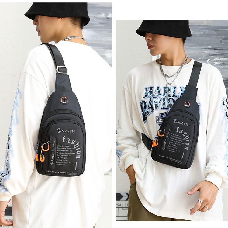 TAS SELEMPANG PRIA ANTI AIR PREMIUM HITAM TA526B5 CHAMBER WAISTBAG COWOK KEREN BAHU DADA PUNGGUNG IMPORT SIMPLE KEKINIAN REMAJA LAKI BATAM BRANDED FASHION DISTRO