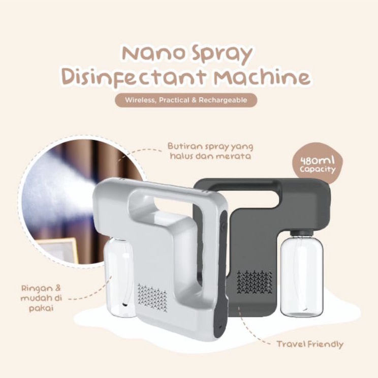 Nano Gun spray machine humidify disinfection LED white grey