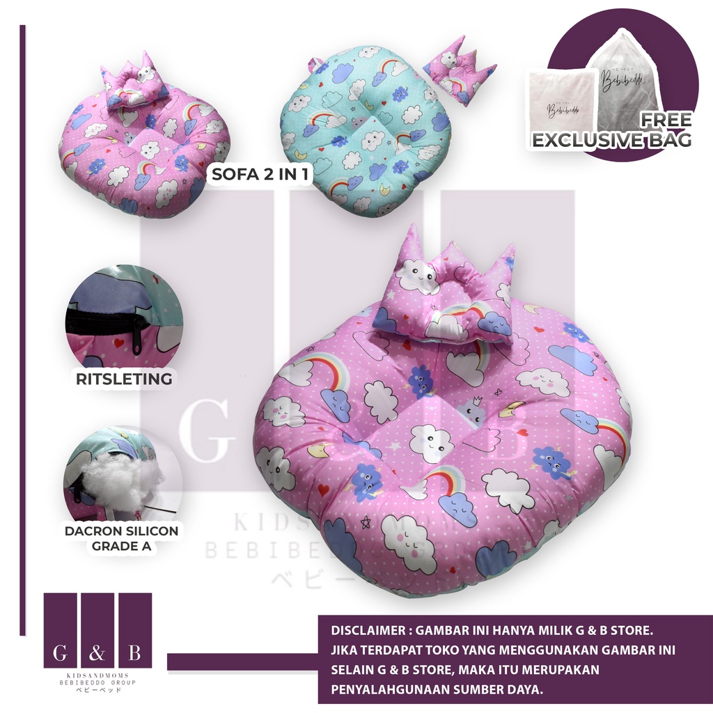 PREMIUM KASUR BAYI MULTIFUNGSI SOFA BAYI PREMIUM TEBAL FREE BANTAL PEYANG CROWN