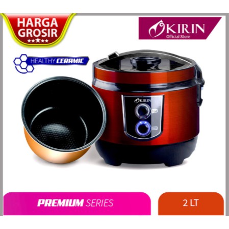 Kirin Rice Cooker / Magic Com Ceramic 2 Liter KRC-390 RD RED 2L