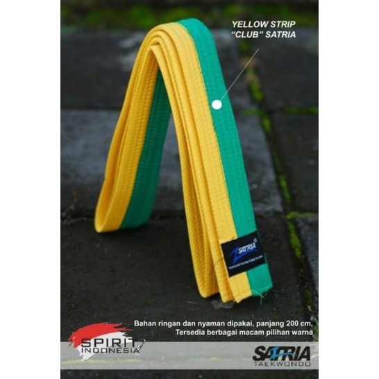 SABUK TAEKWONDO CLUB KUNING STRIP SATRIA