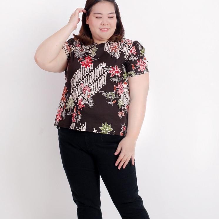 Paling Diminati BAJU BATIK ATASAN blouse BIG SIZE WANITA LD 120cm JUMBO XXL XXXL 632A BLUS BAJU IBU 