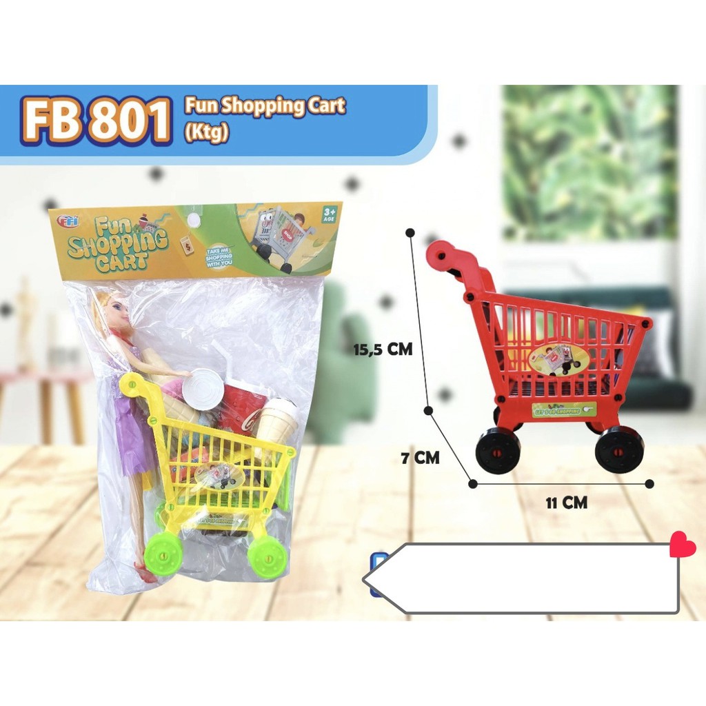 MAIANAN BARBIE TROLI BELANJA MINI MARKET/ FB 801