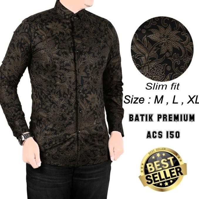 BATIK PRIA KEMEJA SLIM FIT BAJU SLIM FIT ACS150 PREMIUM TRENDY TERBARU U7D3 KEREN BEST SELLER PROMO 