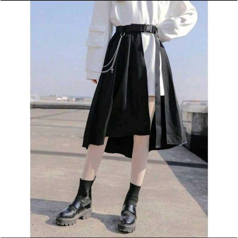 Half Skirt Panjang Korean Style Lisa Blackpink KPOP Kostum Costume Dance Korea Harajuku
