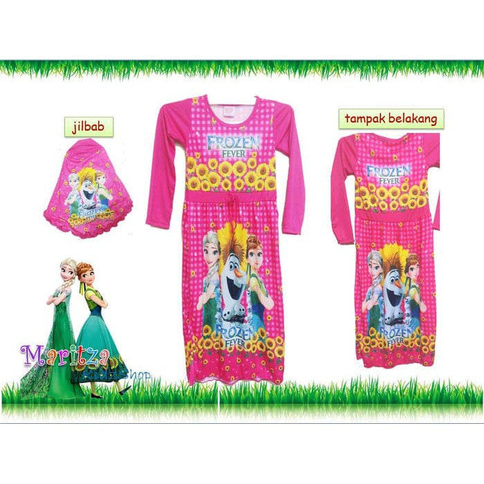 Terbaru Gamis Anak Frozen Fever Elsa Anna sz# 3 - 10 th Murah