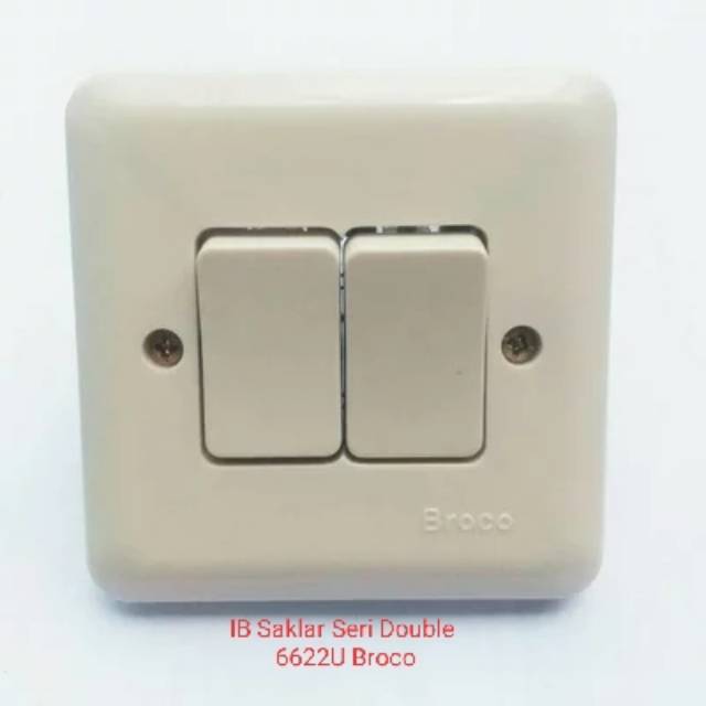 IB Saklar Seri Double SWITCH Tembok Tanam 6622U Broco