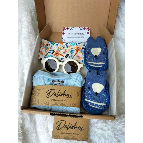 Hampers Bayi New Born Baby Boy/Girl Kado Bayi Lahir, Baju Bayi, Bedong, Gift Box Baby-Jumper B Boy