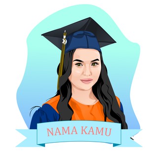 desain vector / vektor wajah / kado wisuda / kado ultah