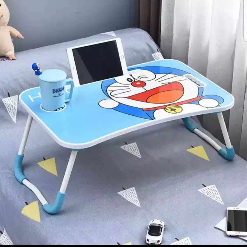 BISA COD l Meja Laptop Motif gambar/meja laptop/meja belajar/meja kantor motif/meja gambar doraemon