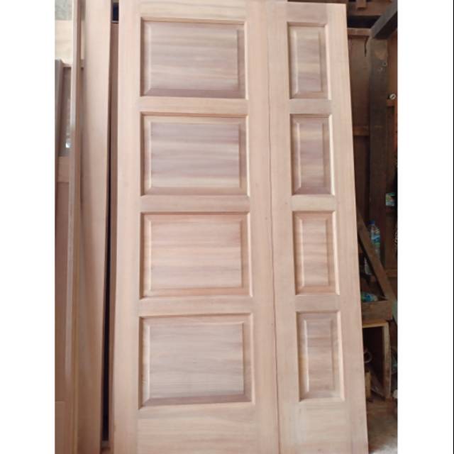  Pintu  depan dobel panel  kayu  bangkirai Shopee Indonesia