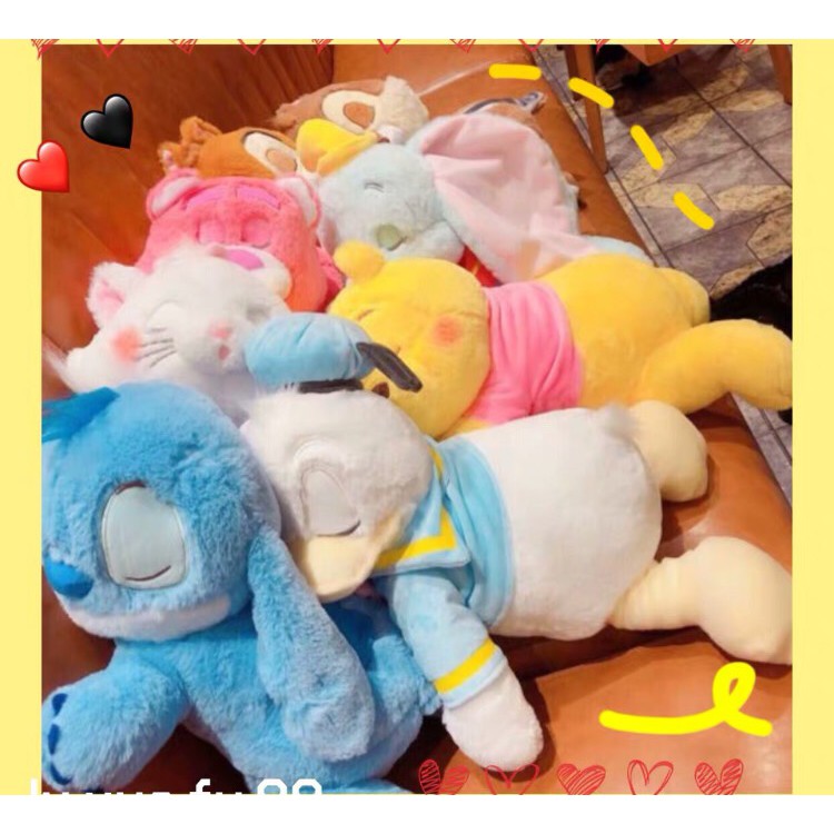 BONEKA SLEEPING FLUFFY STITCH LOTSO WINNIE THE POOH FLYING DUMBO GAJAH CHIP CHIPMUNK DALE MARIE CAT