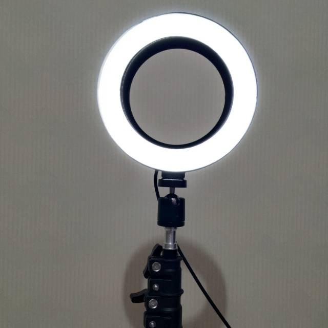 Lampu Ring Light LED Kamera 8W 6 Inch+ light stand tripod 180cm