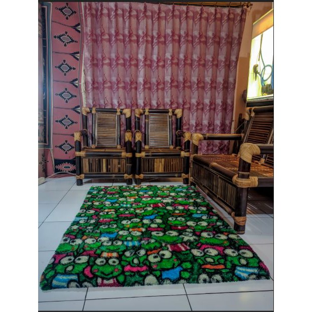 Karpet Bulu Rasfur  Karakter Motif Keropi 100x150x3cm Murah