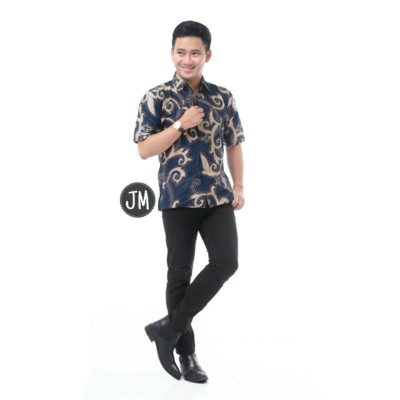 atasan batik batik wanita atasan batik atasan batik couple m l xl xxl-Hem kk navi