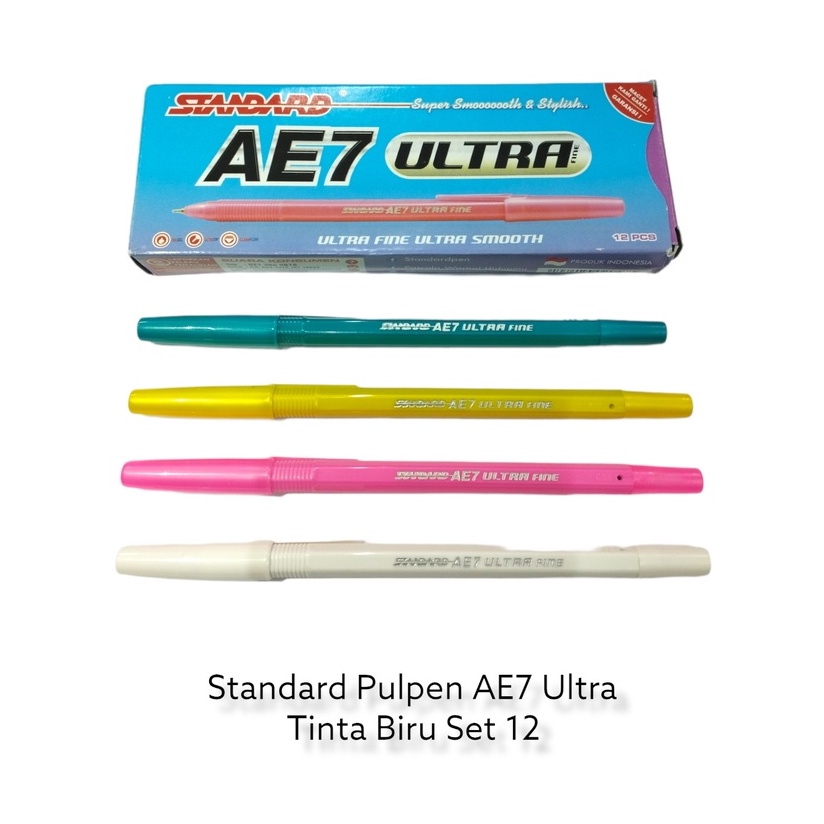 

Standard AE7 Ultra Fine Tinta Biru Set 12 pcs / Pulpen Standard AE7 Ultra Tinta Biru – Set 12 pcs SHSNP
