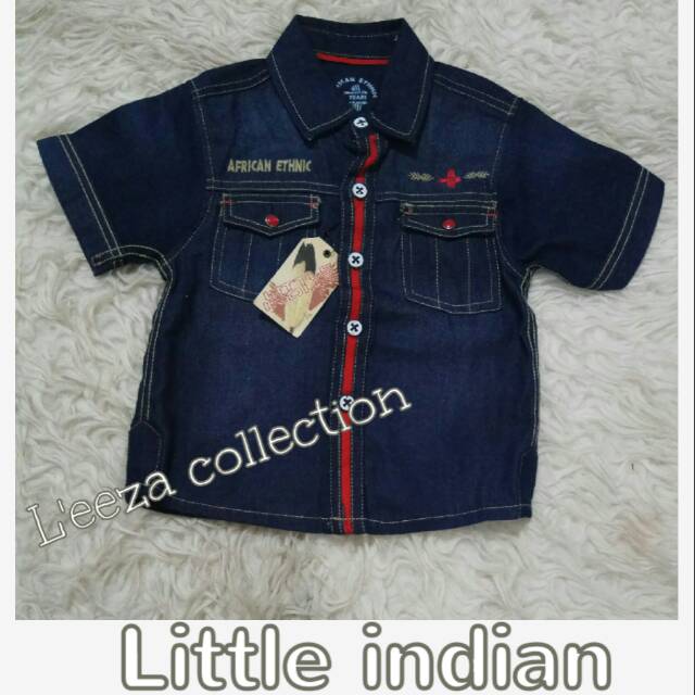 Kemeja jeans anak. LITTLE INDIAN  Aftican ethnic