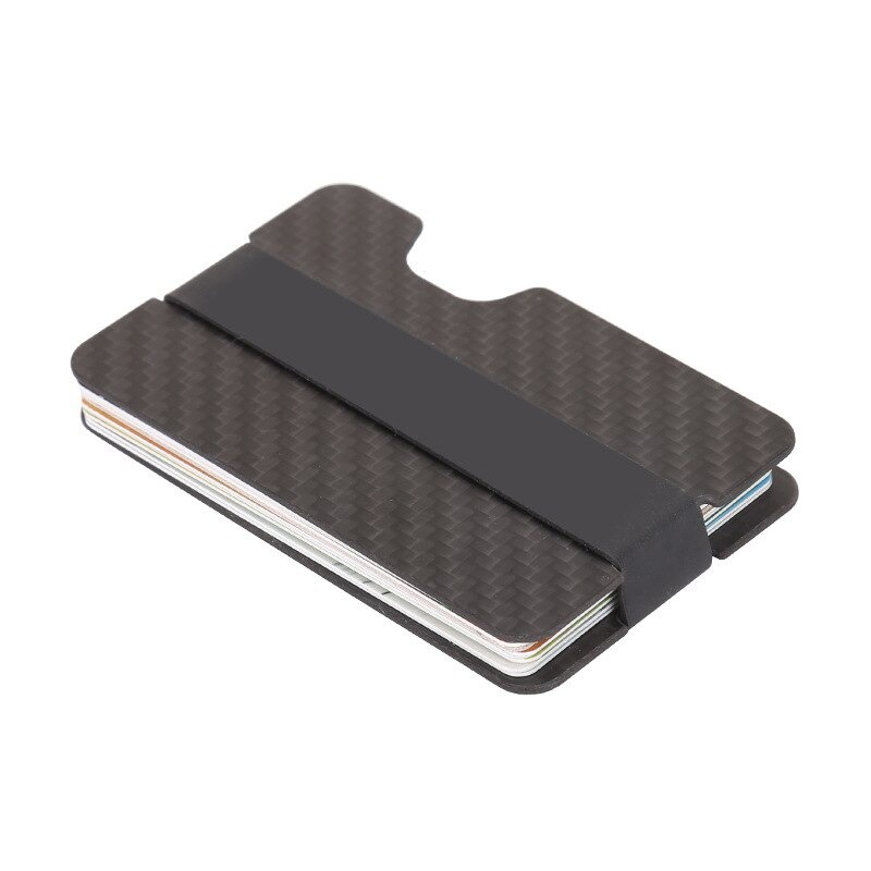 ID Card Holder  Kartu Anti-Pencuri RFID Compact Carbon Fiber Mini Money Clip Credit Card Sleeve