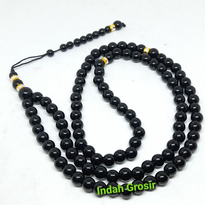 TASBIH BATU BLACK ONEX PEMBATAS COMBINASI