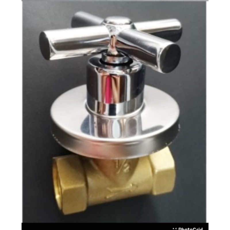 SETOPAN SHOWER TEMBOK STOP KRAN TANAM KUNINGAN WALL SHOWER KUNINGAN 1/2 INCH/ Stop Kran Air Stop Kra