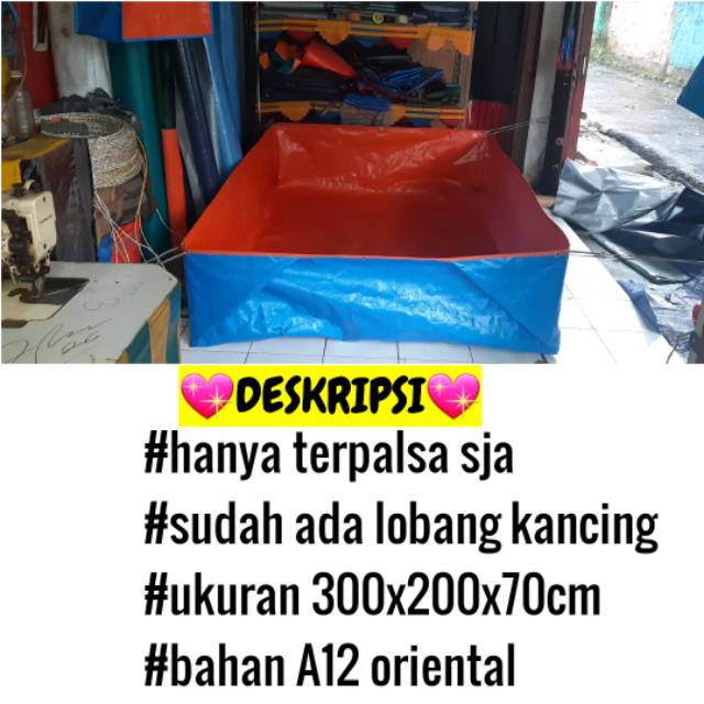 Terpal kolam ikan 300x200x70 A12 KOREA