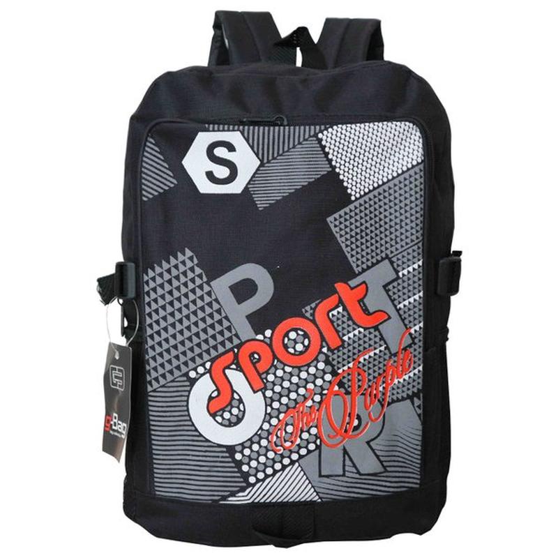 Tas Ransel Gbag Warna Hitam-Orange Tas Anak Sekolah Olahraga