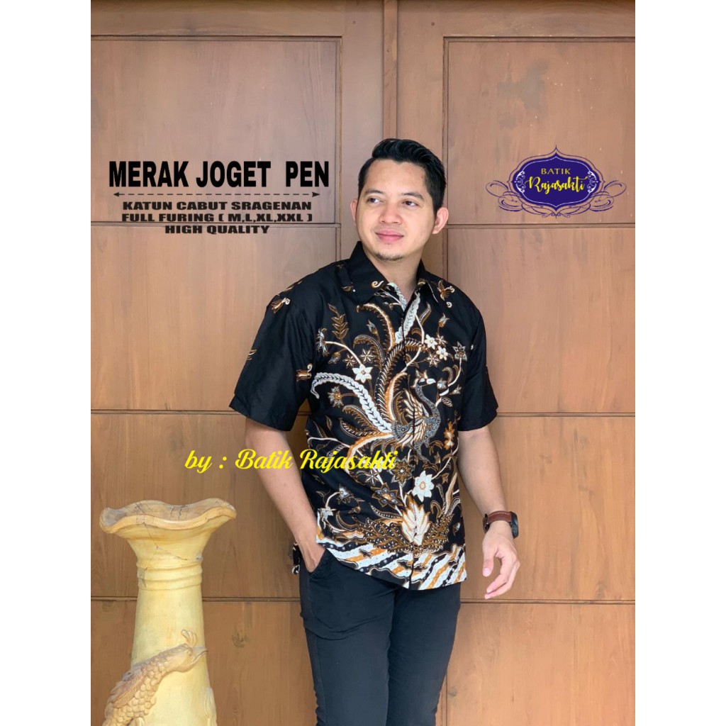 MERAK NJOGET 2 RAJASAKTI KEMEJA BATIK SOLO PRIA LENGAN PENDEK LAPIS FURING ATASAN BATIK PREMIUM MODERN KATUN HALUS BAHUWIRYA  BANAMITRA BANAMITRA PUTIH BANGSAWAN BAYU PUTRA BERLIAN BIRU BHARATAYUDA BIMASENA BIRENDRA BIRU INDAH BRAHMAKERTA BRAHMAKERT