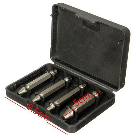 Screw Extractor Pencopot Baut Aus Screw Remover Set - Silver